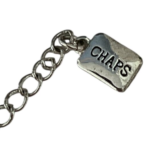 Chaps Y2K Layered Necklace with Orange Glass Teardrop Pendant - Picture 5 of 5